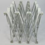 Collapsed aluminum lattice frame for portable straight fabric pop-up display storage and transport