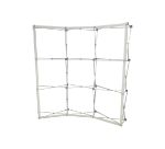 Partially expanded aluminum frame for a curved fabric pop-up display