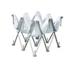 Collapsed accordion frame for a portable curved fabric pop-up display