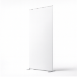 QuickFit Straight tension fabric banner stand shown from a side angle