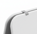 Close-up of the fitted pillowcase fabric graphic and frame clip on the Outdoor Fabric A-Frame