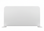 Front view of an unprinted QuickFit fabric crowd control barrier with two round bases