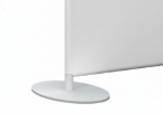 Close-up of the round base plate and lower frame post on the QuickFit crowd barrier