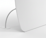 Curved support leg on U-shaped tension fabric display