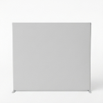 Front view of portable straight fabric pop-up trade show backdrop with full graphic area