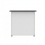 Backlit SEG counter frame with black countertop and stabilizing feet