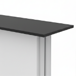 Black countertop mounting connection on the backlit SEG counter frame