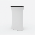 Portable oval stretch fabric counter three-quarter view