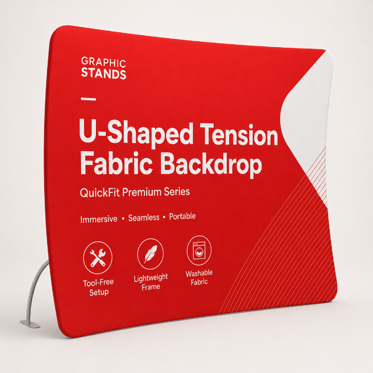 U-shaped tension fabric backdrop QuickFit Premium Series