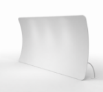 U-shaped tension fabric backdrop with right support leg