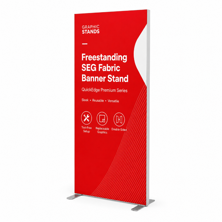 Freestanding SEG Fabric Banner Stand – QuickEdge Premium Series