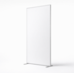 40 mm freestanding SEG fabric banner stand with slim aluminum frame and stabilizing feet