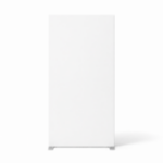 Front view of the QuickEdge freestanding SEG banner stand with replaceable fabric graphic