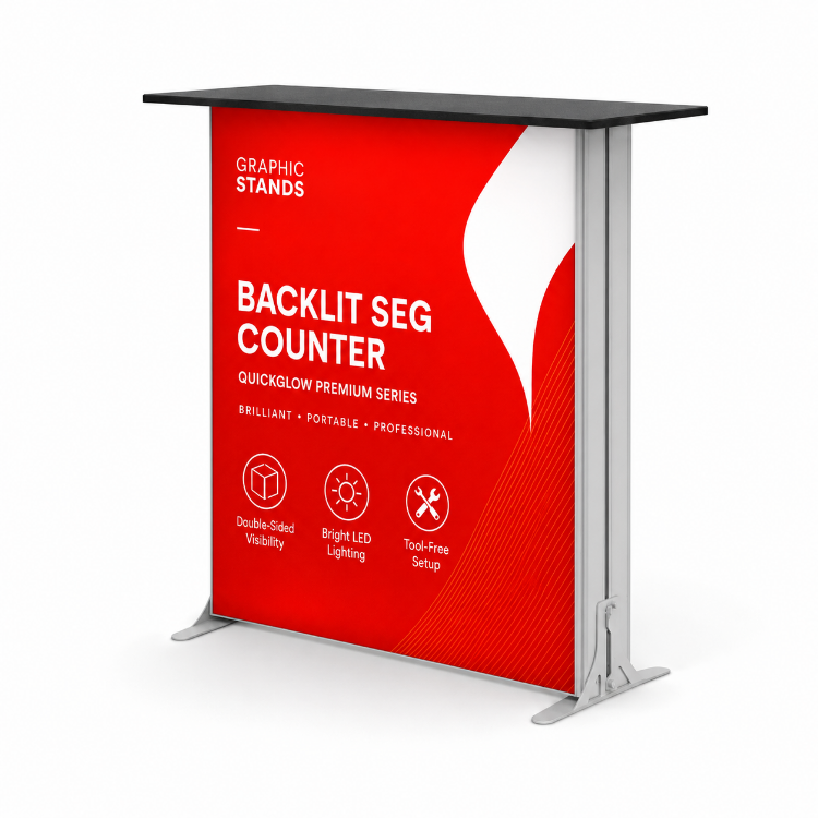 Backlit SEG Counter – QuickGlow Premium Series with LED lighting and double-sided graphics